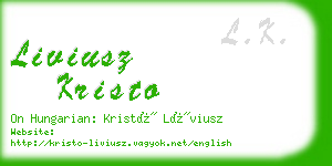 liviusz kristo business card